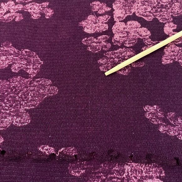 Free People Floral Layered Knit Skirt Large Multicolor Lettuce Hem Stretch Flaws - Picture 8 of 16